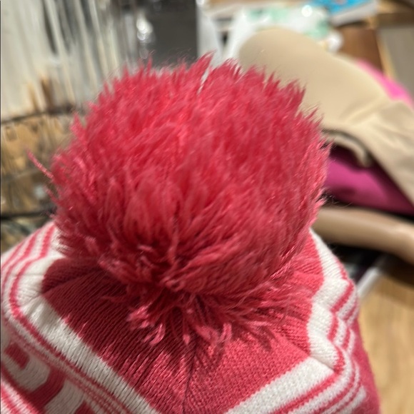 Rockets hockey Red and White Pom-Pom Beanie Hat - Picture 6 of 7